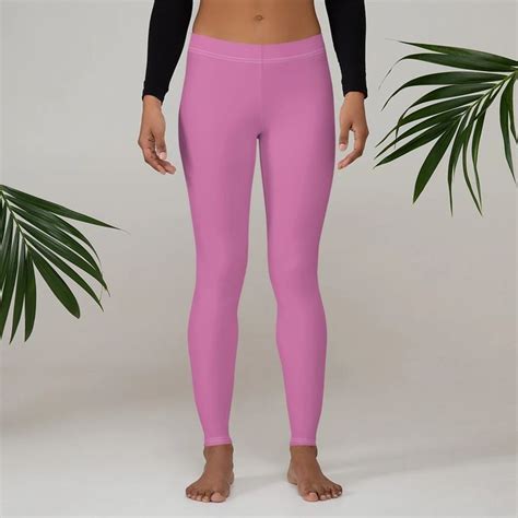Pink Solid Color Casual Leggings Best Modern Solid Color Fashion Tigh Heidikimurart Limited