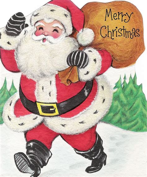 Christmas Greetings 751 Vintage Christmas Cards Santa Claus With