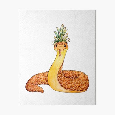 Pineapple Snake Art Board Print For Sale By Specialgift Redbubble