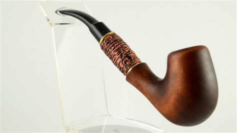 71 Pear Smoking Pipe With Embossed Leather For 9mm Filter Pipes