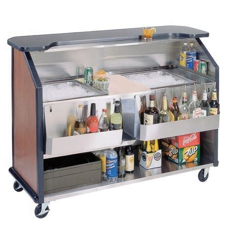 Lakeside 886 Party Pleaser Portable Bar Cart With 2 Ice Bins And 2