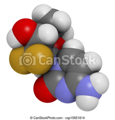Gemcitabine Cancer Chemotherapy Drug Chemical Structure Atoms Are