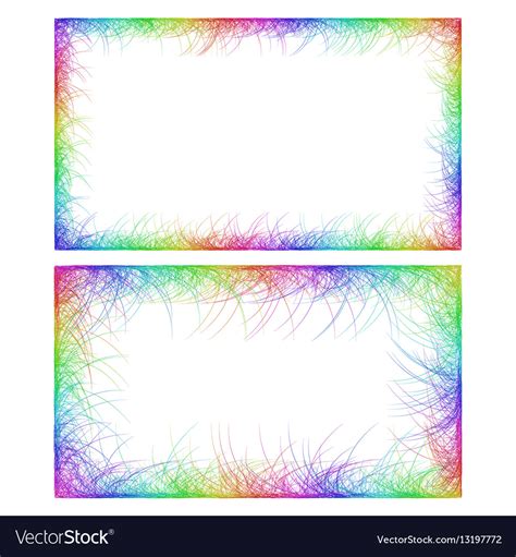 Business Card Border Templates In Rainbow Colors Vector Image