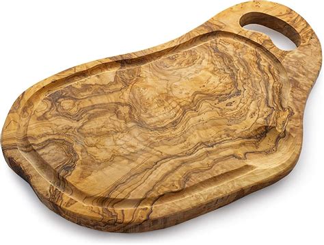 Meat Cutting Board Wooden Steak Board With Juice Groove Olive Wood