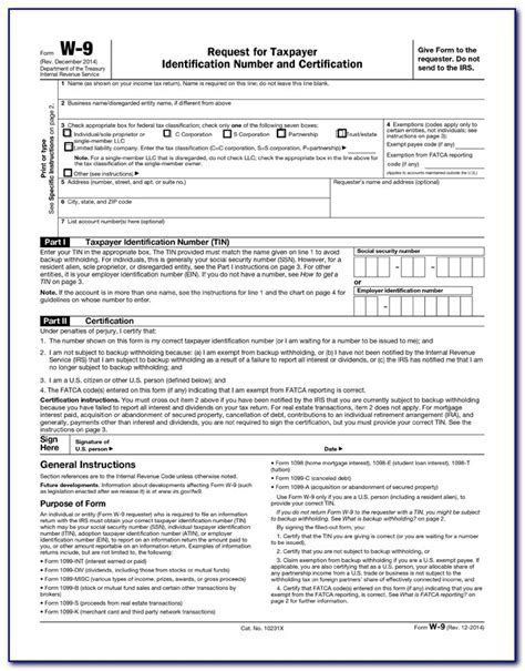 IRS Form W 9 Fillable Online