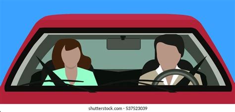 Person Driving Car Front View Cartoon Merryheyn