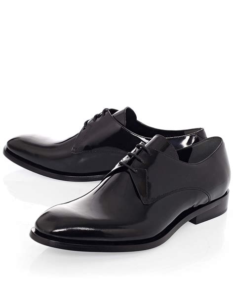 Lyst Balenciaga Black Lace Up Patent Leather Derby Shoes In Black For Men