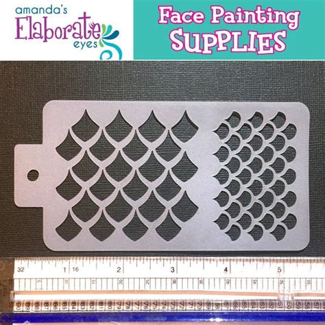 Mermaid Scales Stencil Face Painting Etsy