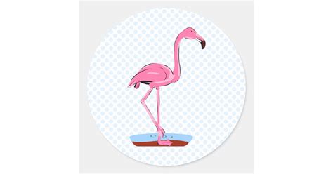 Fanny Flamingo Classic Round Sticker Zazzle