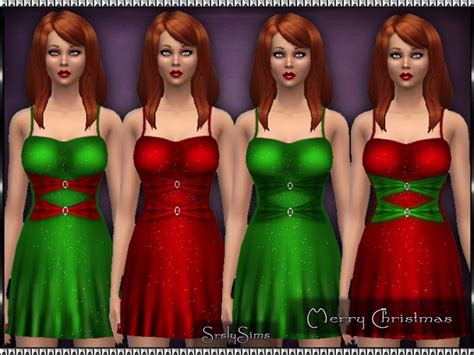Sims 4 Ccs The Best Christmas Dress By Srslysims