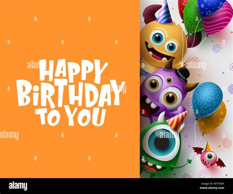 Happy Birthday Greeting Card Vector Background Template Cute Little