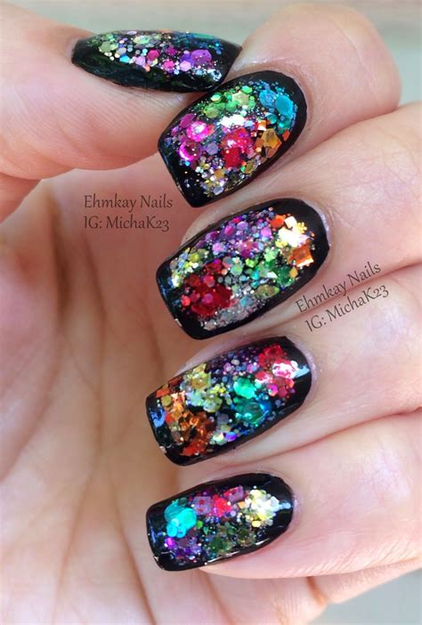 Guest Post Color Block Glitter Framed Nail Art With Ehmkay Nails