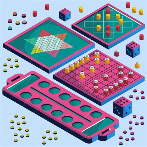 Free Vector Board Game Collection Isometric Style