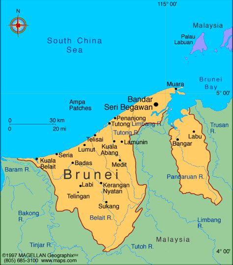 Brunei Darussalam Map - TravelQuaz.Com