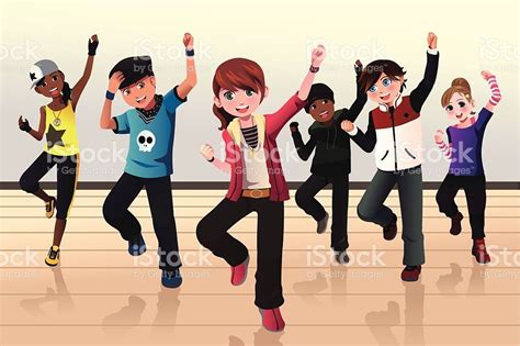 A Vector Illustration Of Kids In Hip Hop Dance Class Hip Hop Dance
