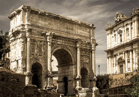 Arch Of Septimius Severus Stock Photo Containing Outdoor And