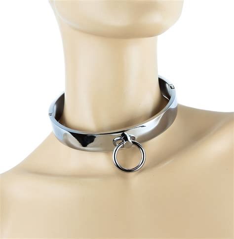 stainless steel slave bondage collar fetish bdsm heavy duty gear locking 17 ebay