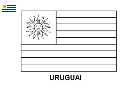 Bandeira Uruguai Para Colorir