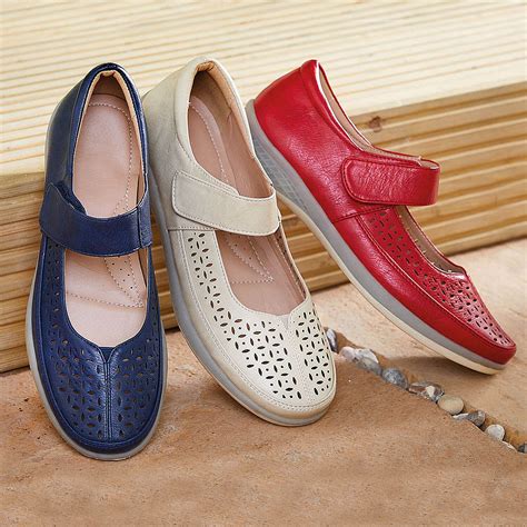 Womens Mary Jane Shoes With Elasticated Over Foot Insert