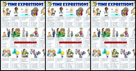 Contrast, purpose, cause, effect, comparison, time, place, manner, and condition. Time Adverbs ESL Printable Worksheets and Exercises