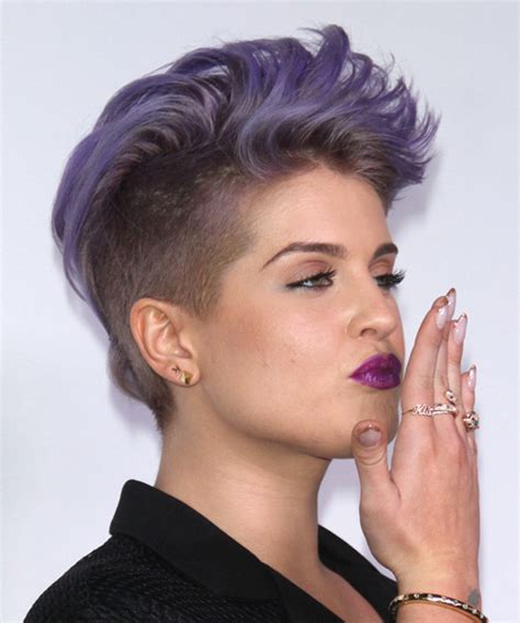 Kelly Osbourne Short Straight Formal Hairstyle Purple Hair Color