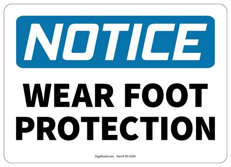 Osha Notice Safety Sign Wear Foot Protection 10x14 Ebay