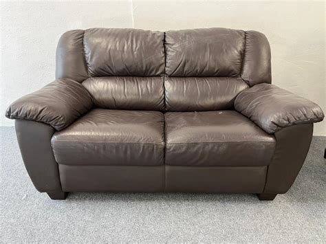 ⭐️ Dfs ~ Brown Leather ~ 2 Seater Sofa ~ Suite In Belfast City Centre