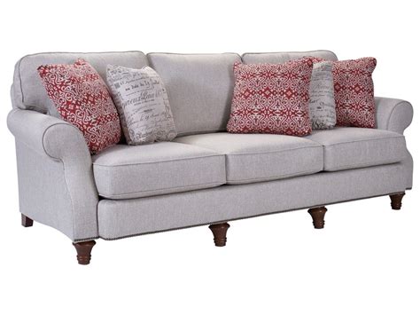 Broyhill Furniture Whitfield Stationary Sofa With Rolled Arms Turned