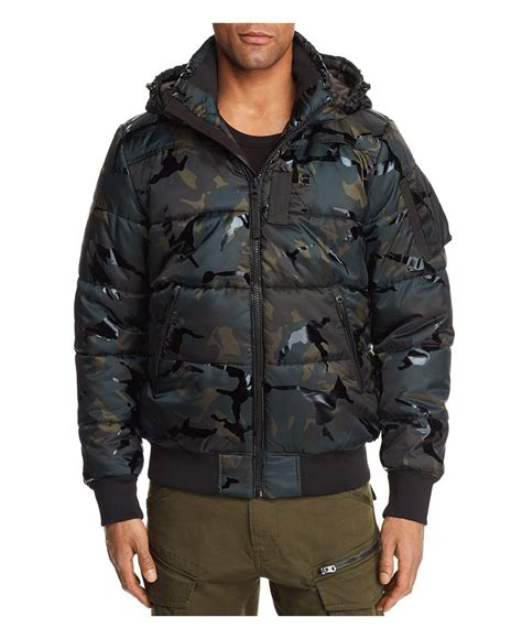 G Star Raw Whisler Camouflage Hooded Bomber Jacket In Black For Men Lyst