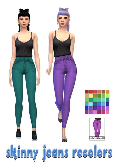 Skinny Jeans Recolors At Maimouth Sims4 Sims 4 Updates