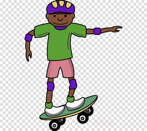 Kartun Bermain Sketboard Clipart Skateboarding Clip Png Download
