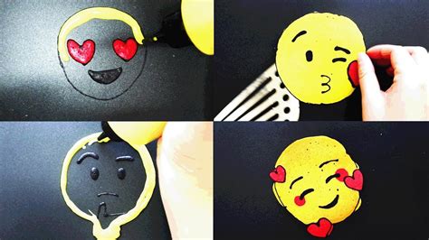 Emoji Pancake Art Heart Eyesblowing Kissesthinkingheart Face Youtube