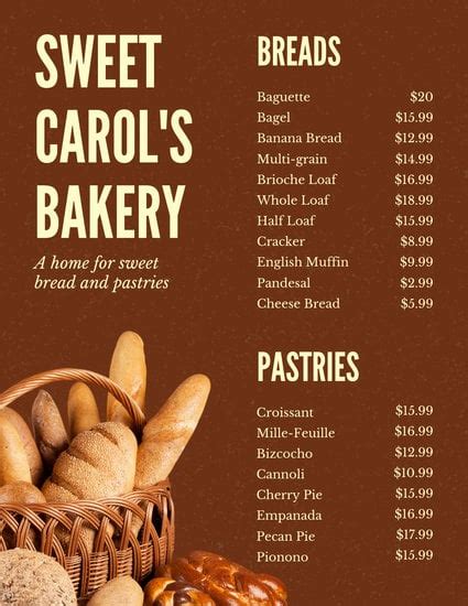 Customize 26 Bakery Menu Templates Online Canva