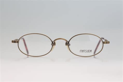 Matsuda 10111 Ag Vintage 90s Antique Gold Small Oval Etsy In 2022 Vintage Eyeglasses Frames