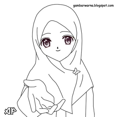 Maybe you would like to learn more about one of these? Gambar Mewarnai Gambar Sketsa Kartun Anak Muslimah 53 ...