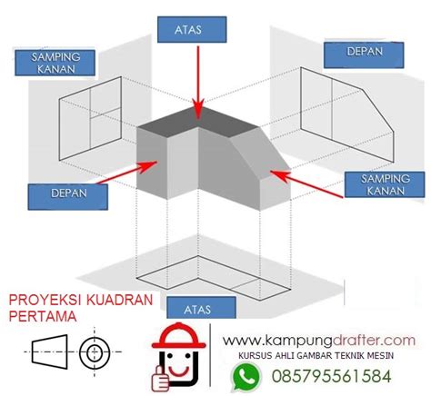 Proyeksi Ortografi Kursus Autocad Drafter Pra Kerja Dari Ahlinya Garansi Sampai Bisa