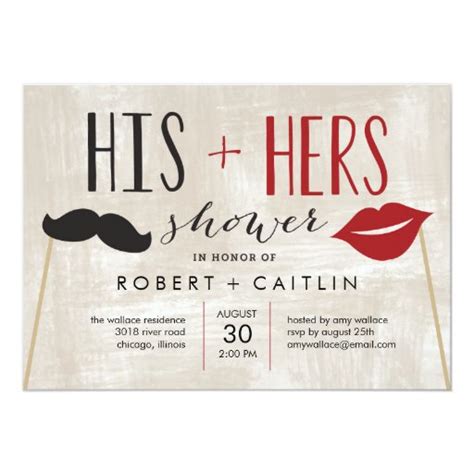 his and hers couple shower invitation zazzle
