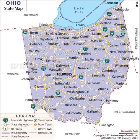 Ohio Political Map With Capital