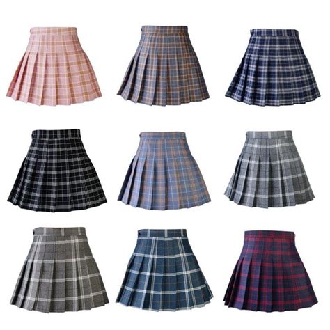 women pleat skirt harajuku preppy style plaid skirt in 2020 plaid pleated skirt plaid fashion