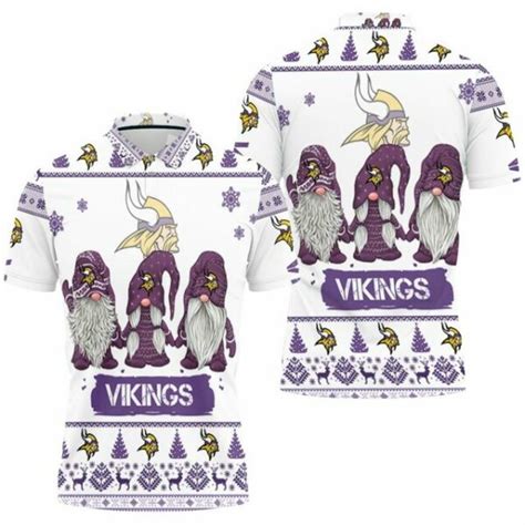 Christmas Gnomes Minnesota Vikings Ugly Sweatshirt Christmas 3d Polo Shirt Model A31432
