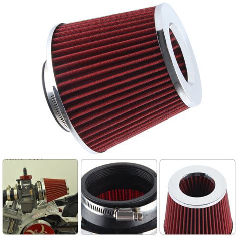 Universal Red Finish Car Air Filter Induction Kit High Power Sports