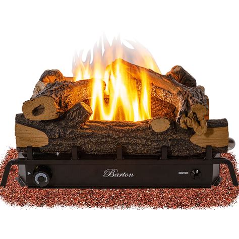 18 In 30000 Btu Fireplace Log Adjustable Flame Grate Split Oak Vent