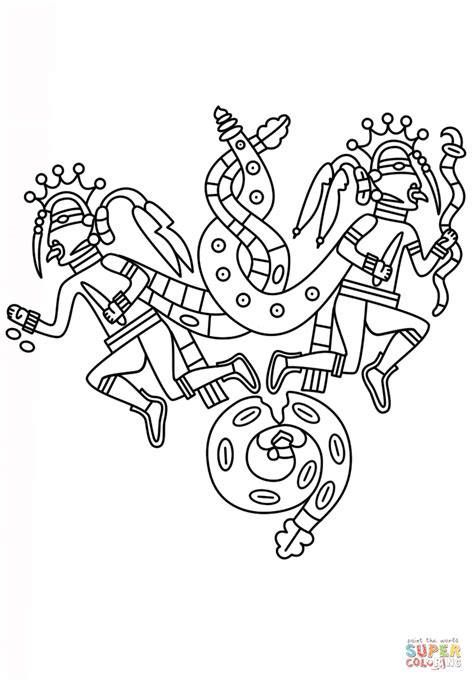 Maya Hero Twins Coloring Page Free Printable Coloring Pages