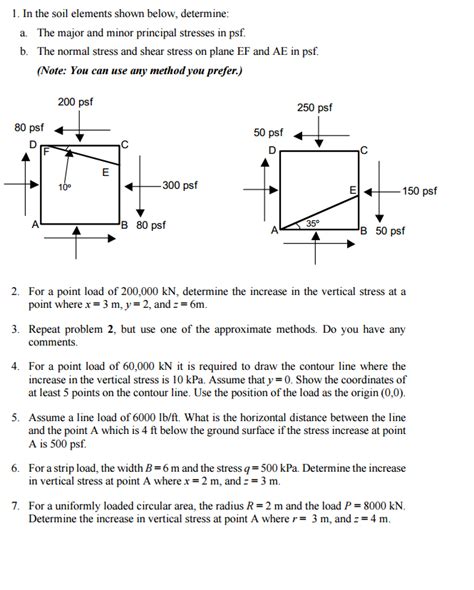 Solved In The Soil Elements Shown Below Determine A The