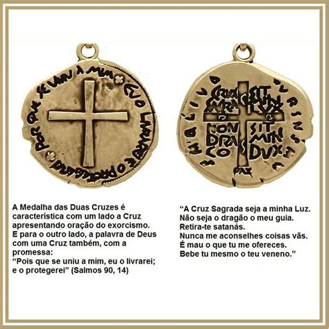 Medalha Das Duas Cruzes Medalhas Cruzes Medalhas Católicas