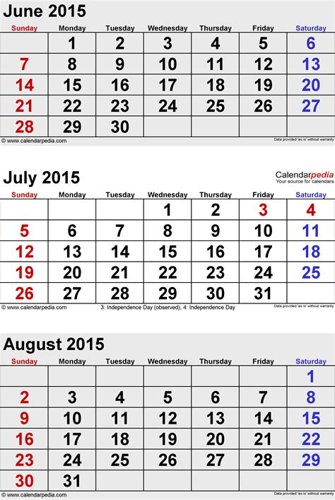 August 2015 Calendar Templates For Word Excel And Pdf