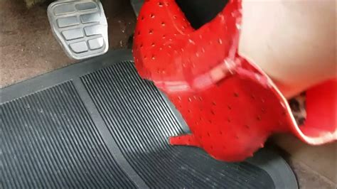 Pedal Pumping Cranking In Jeans And Red High Heel Booties Preview