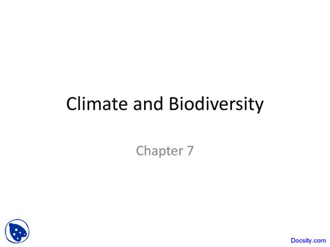 Climate And Biodiversity Ecological Perspective Lecture Slides