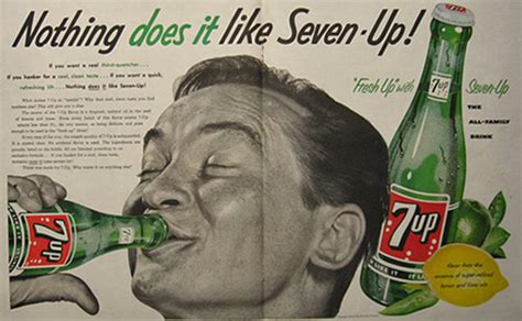 1955 Vintage Seven Up Ad ~ Man Drinks 7 Up Vintage Beverage Ads Other