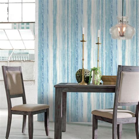 For children's rooms, prepasted removable smooth or. RoomMates 28.18 sq. ft. Blue Watercolor Stripe Peel and ...